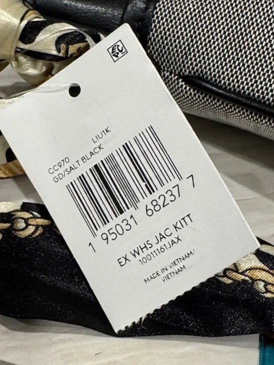 Coach Kitt Messenger Crossbody Salt Black Woven Jacquard Leather Trim Small Bag - Picture 10 of 17